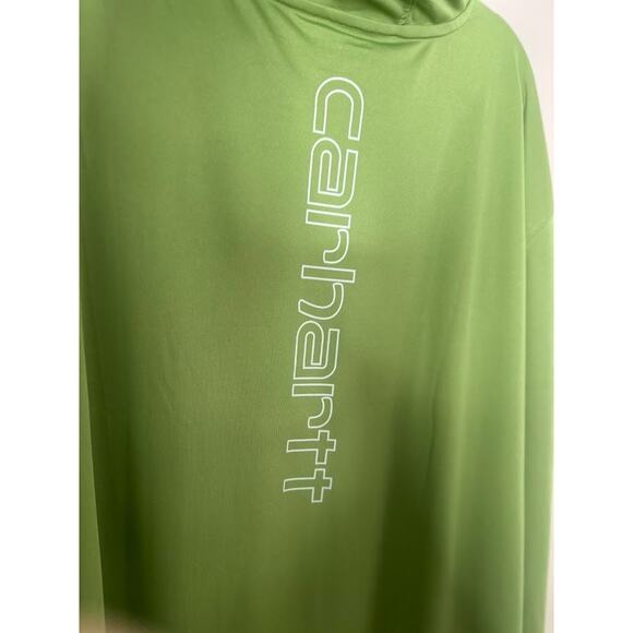 Carhartt Hoodie Performance Force Sun Defender Shirt 3XL Green UPF Relaxed Fit - Picture 6 of 12